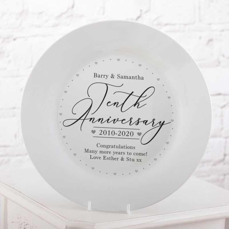 Personalised 10th Wedding Anniversary Plate product image