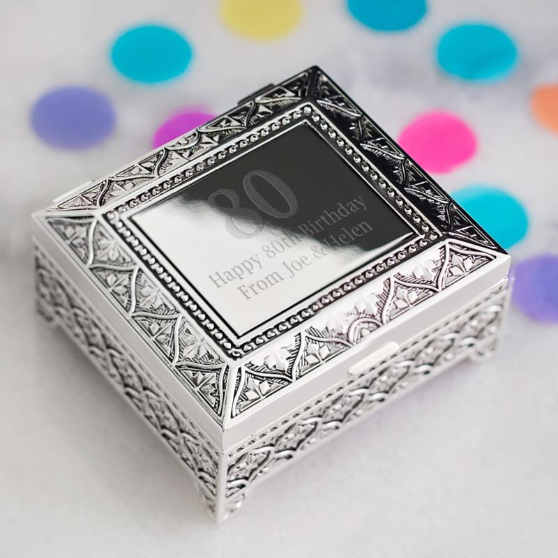 80th Birthday Engraved Trinket Box product image
