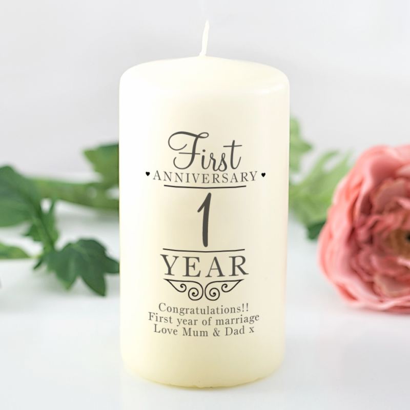 Personalised 1st Wedding Anniversary Candle product image