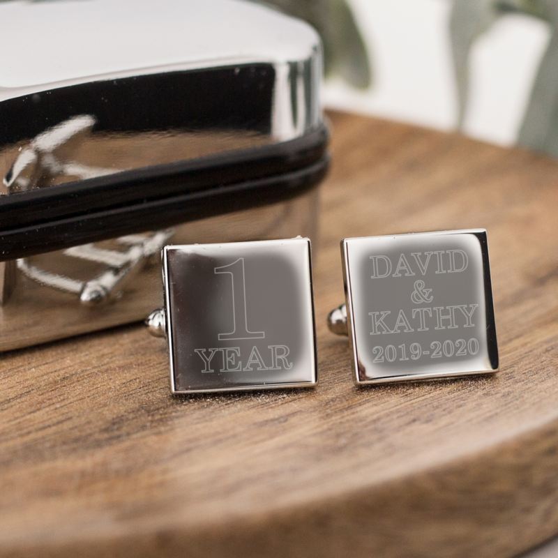Personalised 1st Anniversary Silver Plated Cufflinks product image