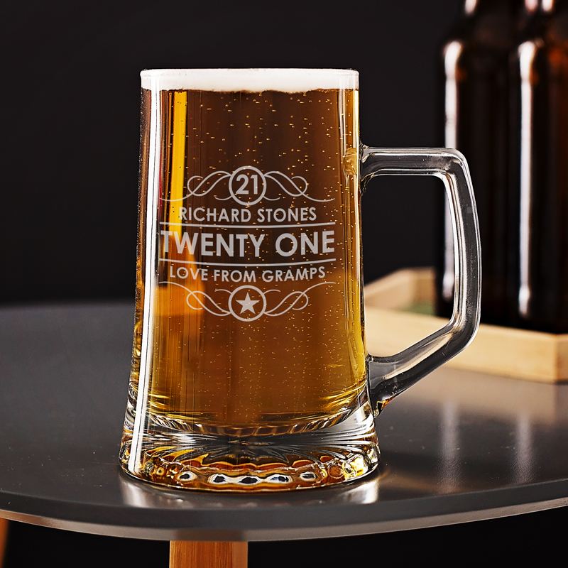Engraved 21st Birthday Beer Tankard product image