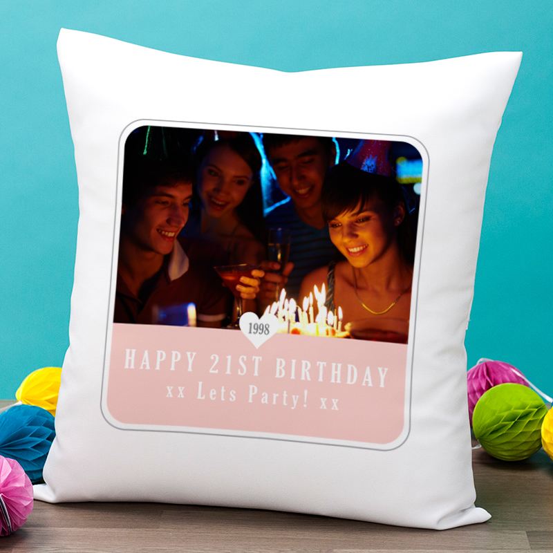 Personalised 21st Birthday Photo Cushion product image
