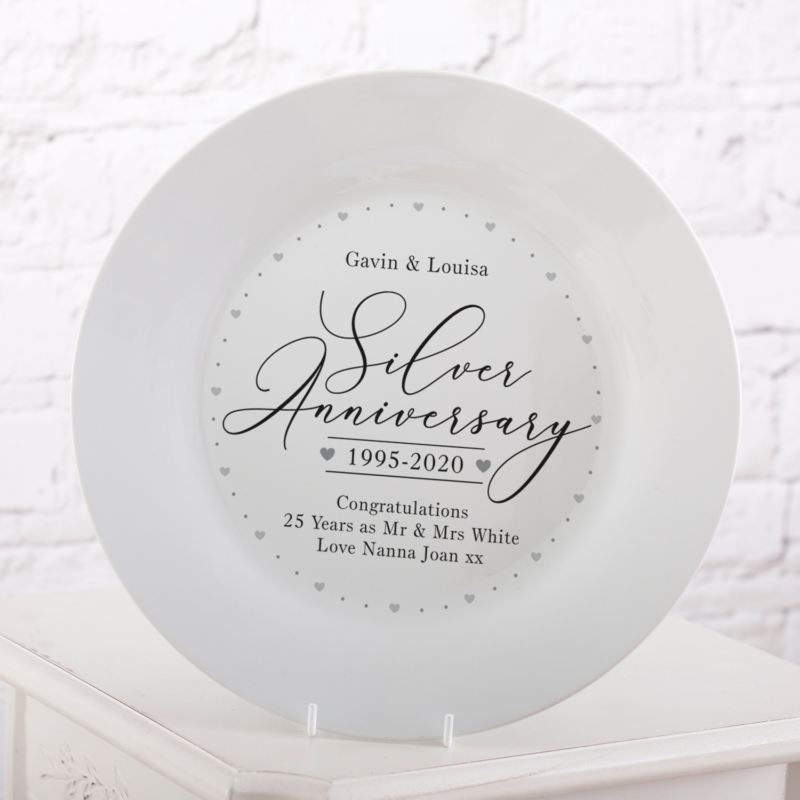 Personalised 25th Wedding Anniversary Plate product image