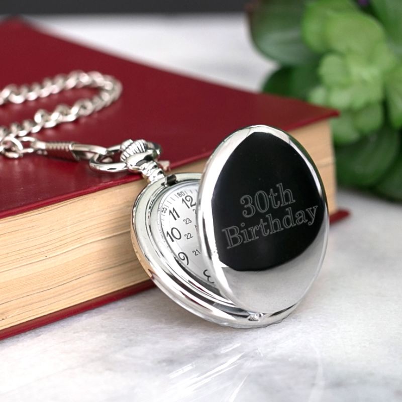 Engraved 30th Birthday Pocket Watch product image