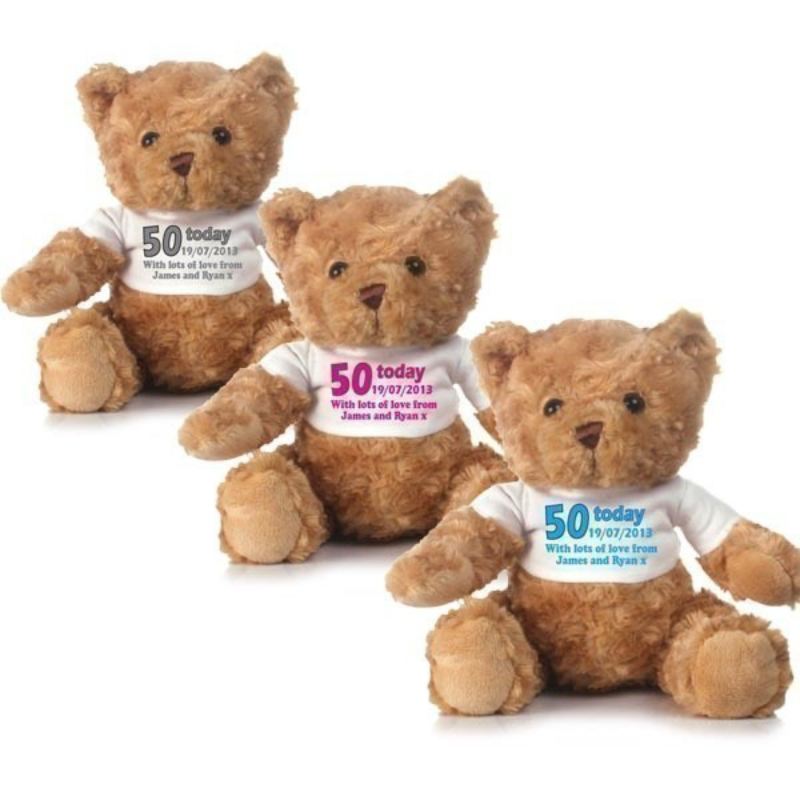 50th Birthday Personalised Teddy Bear product image