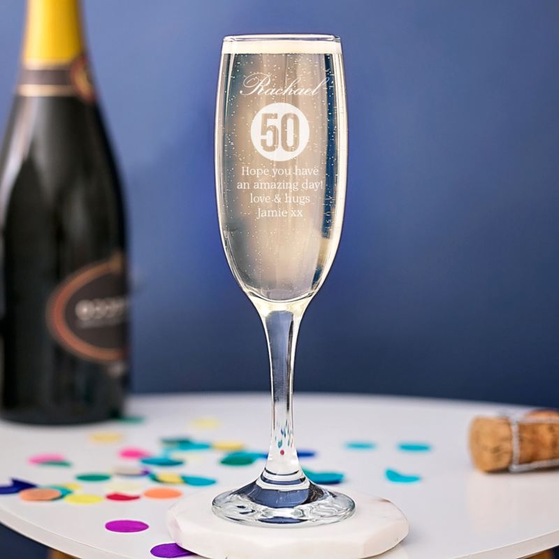 Personalised 50th Birthday Champagne Flute product image
