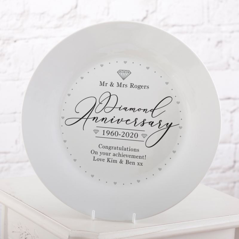 Personalised 60th Wedding Anniversary Plate product image