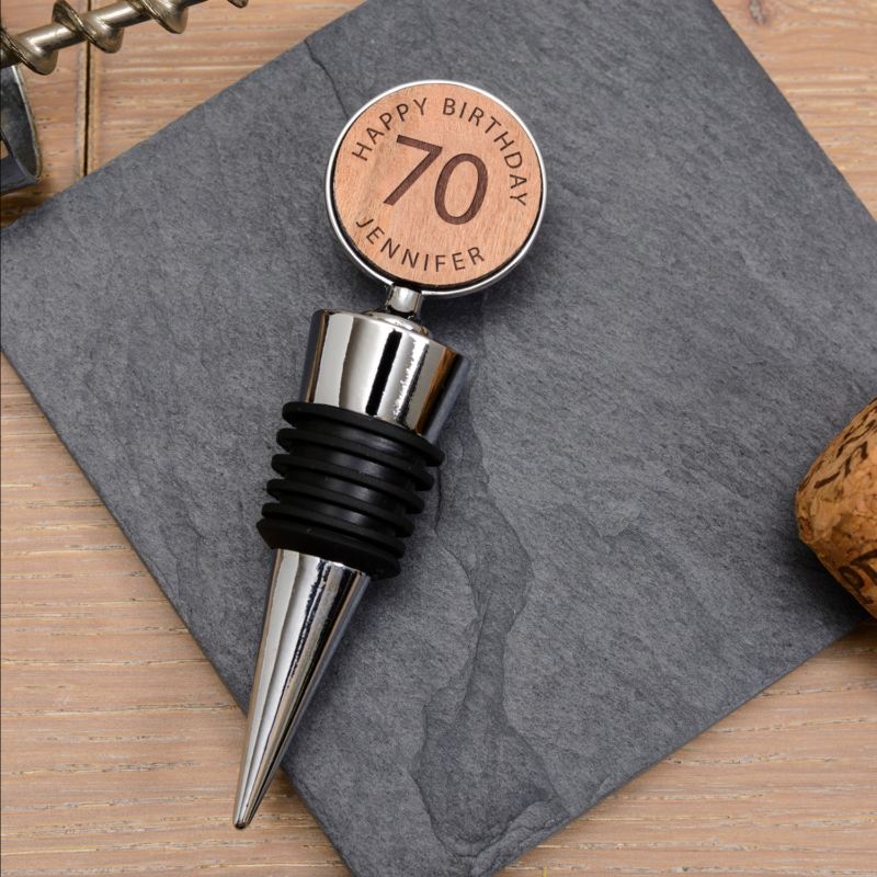 Personalised 70th Birthday Bottle Stopper The Personalised Gift Shop