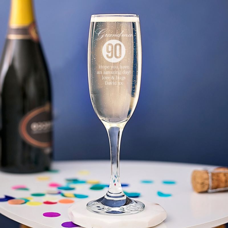 Personalised 90th Birthday Champagne Flute product image