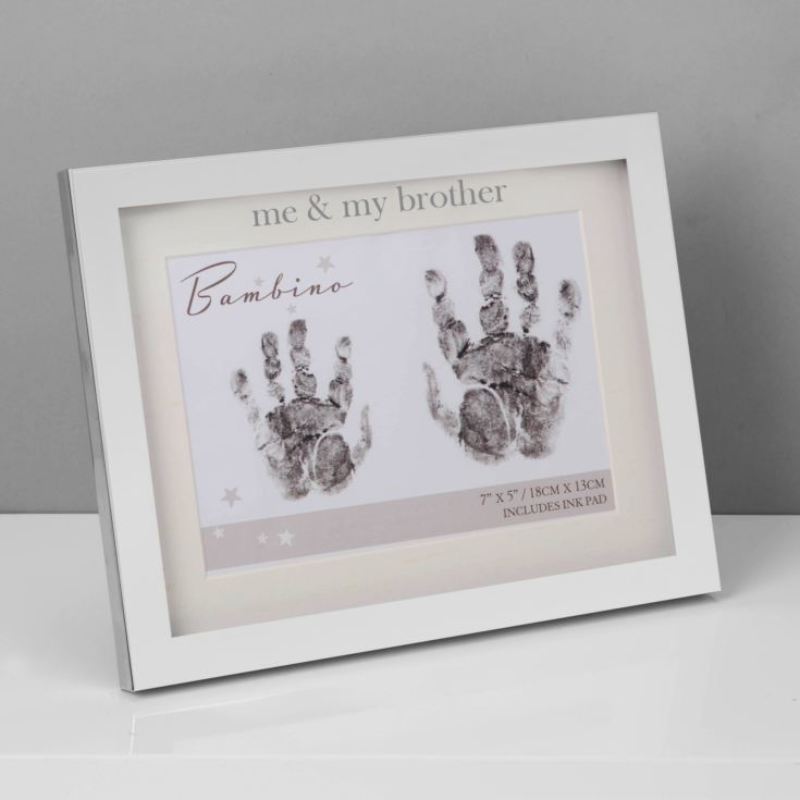 Bambino Silver col. Hand Print Frame  Me & My Brother 7"x5" product image