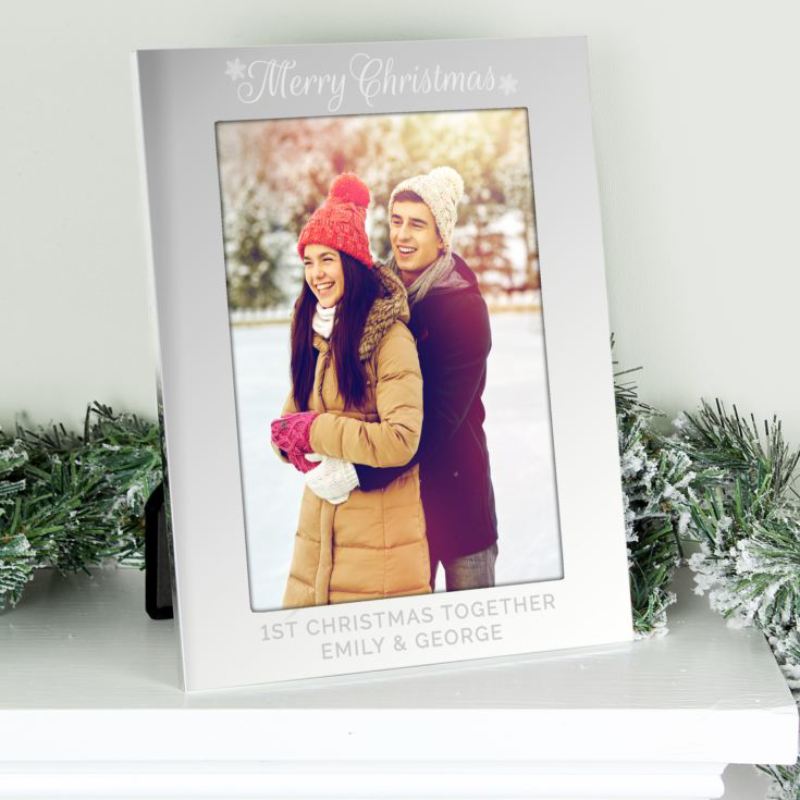 Personalised Silver 5x7 Merry Christmas Photo Frame product image