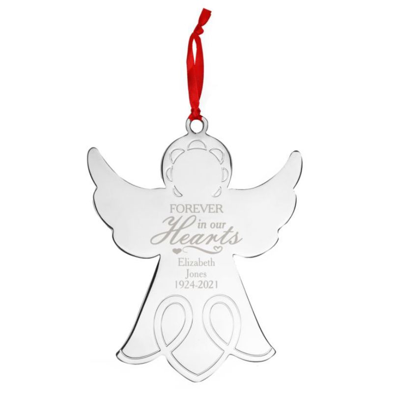 Personalised In Our Hearts Angel Metal Decoration product image
