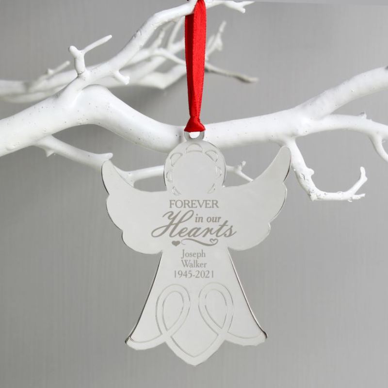 Personalised In Our Hearts Angel Metal Decoration product image