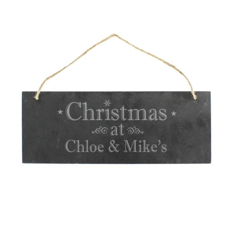 Personalised Christmas Hanging Slate Plaque product image