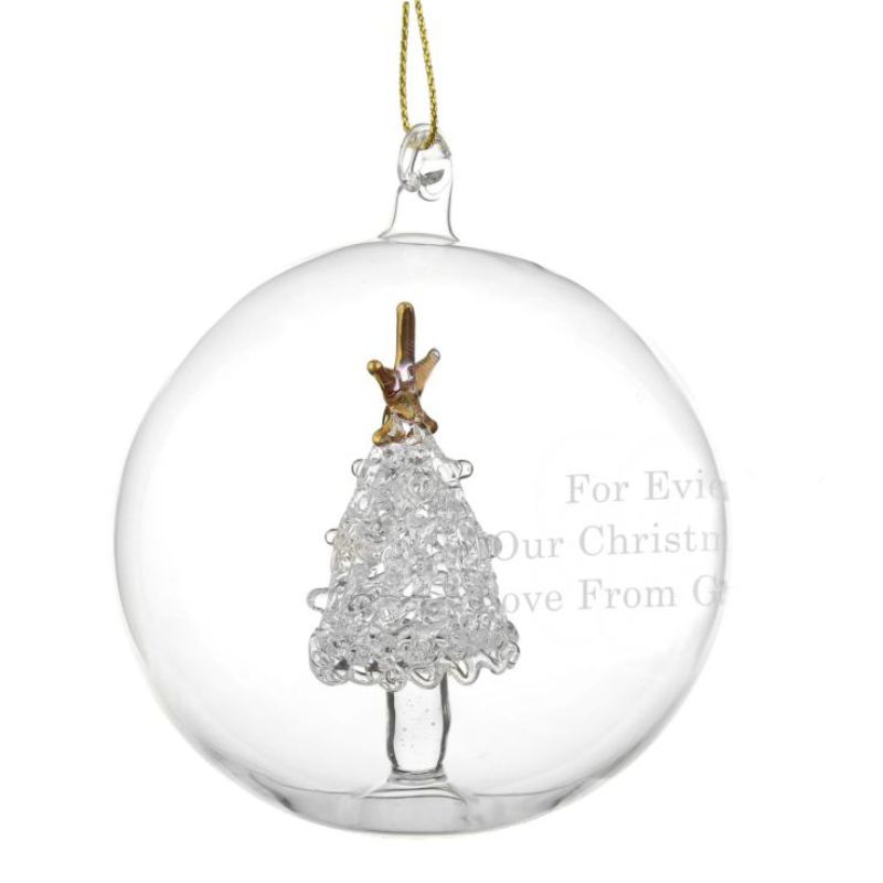 Personalised Glass Christmas Tree Bauble product image