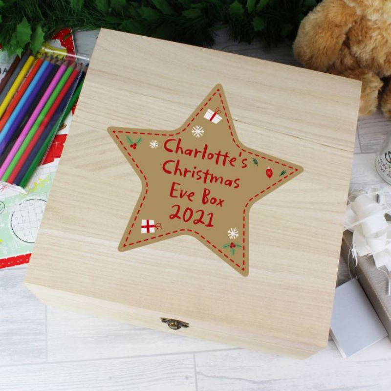Personalised Christmas Large Wooden Keepsake Box product image