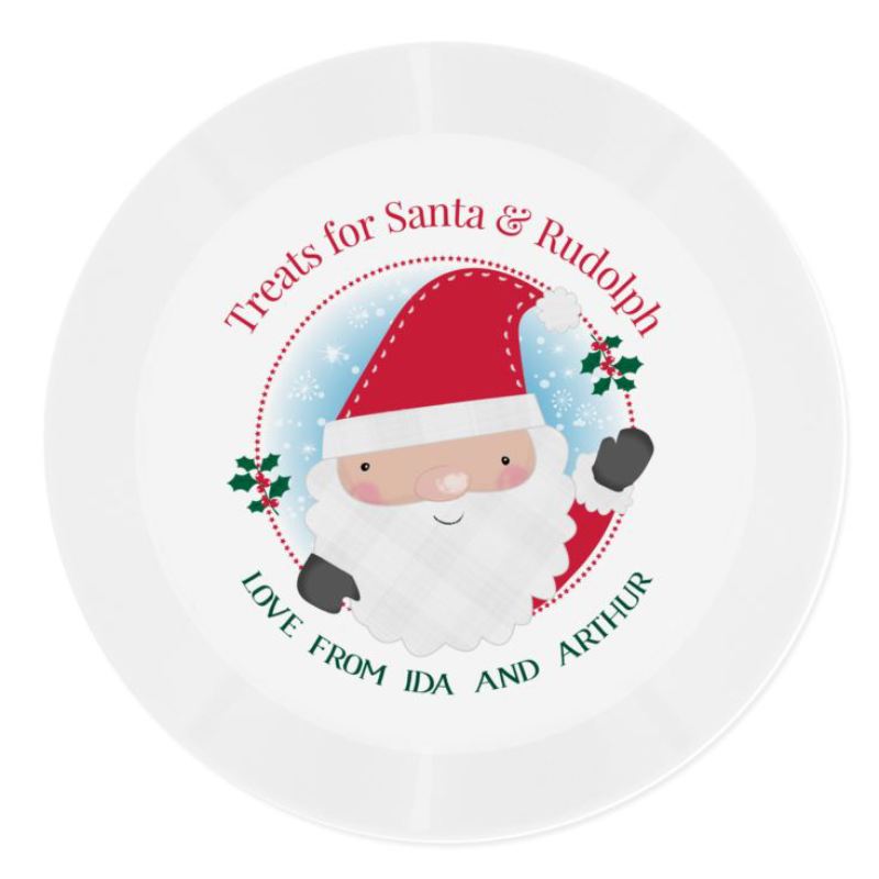 Personalised Santa Christmas Eve Mince Pie Plastic Plate product image