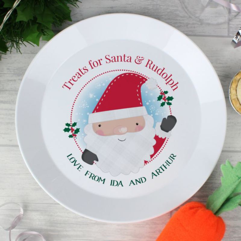 Personalised Santa Christmas Eve Mince Pie Plastic Plate product image