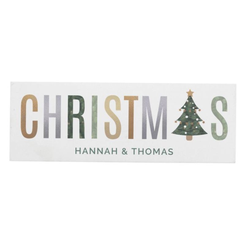 Personalised Christmas Wooden Block Sign product image