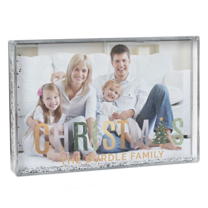 Personalised Christmas 6x4 Glitter Shaker Photo Frame product image