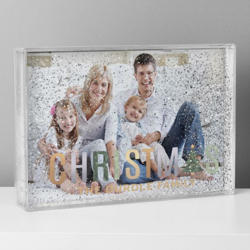 Personalised Christmas 6x4 Glitter Shaker Photo Frame product image