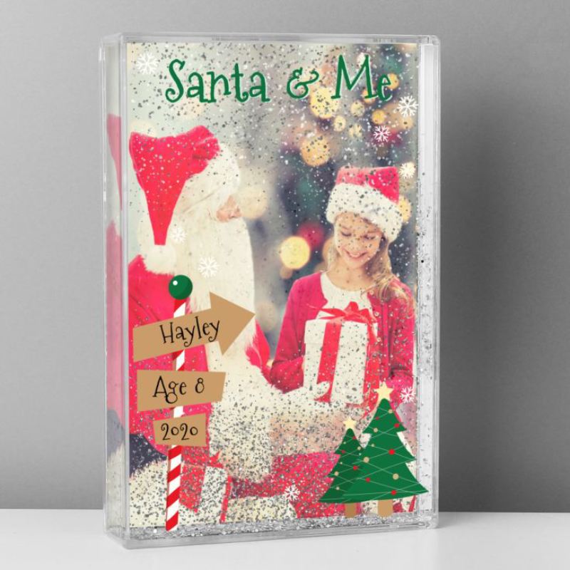 Personalised Santa & Me 4x6 Glitter Shaker Photo Frame product image