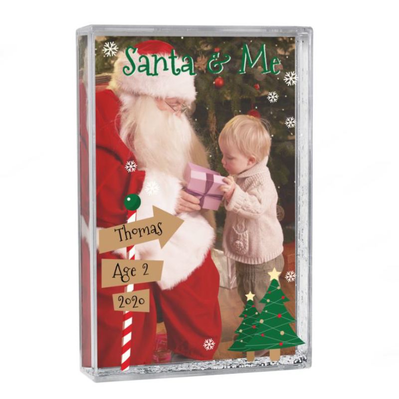 Personalised Santa & Me 4x6 Glitter Shaker Photo Frame product image