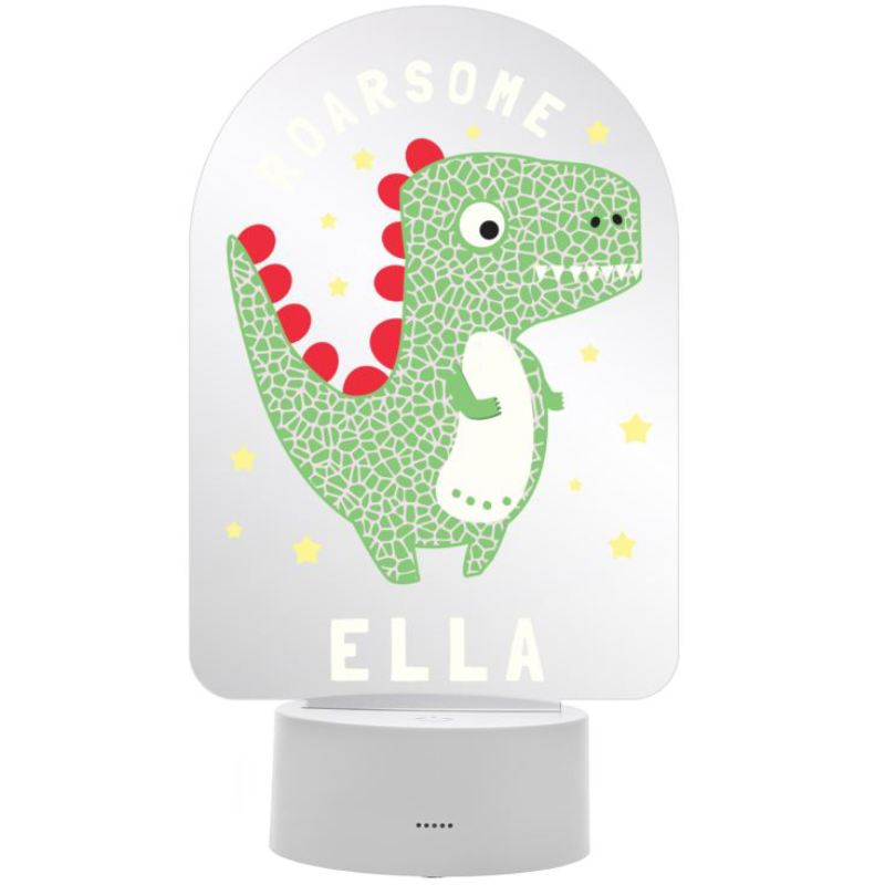 Personalised Roarsome Dinosaur LED Colour Changing Night Light product image