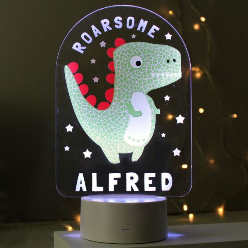 Personalised Roarsome Dinosaur LED Colour Changing Night Light product image