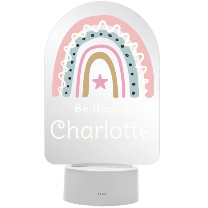 Personalised Pink Rainbow LED Colour Changing Night Light product image