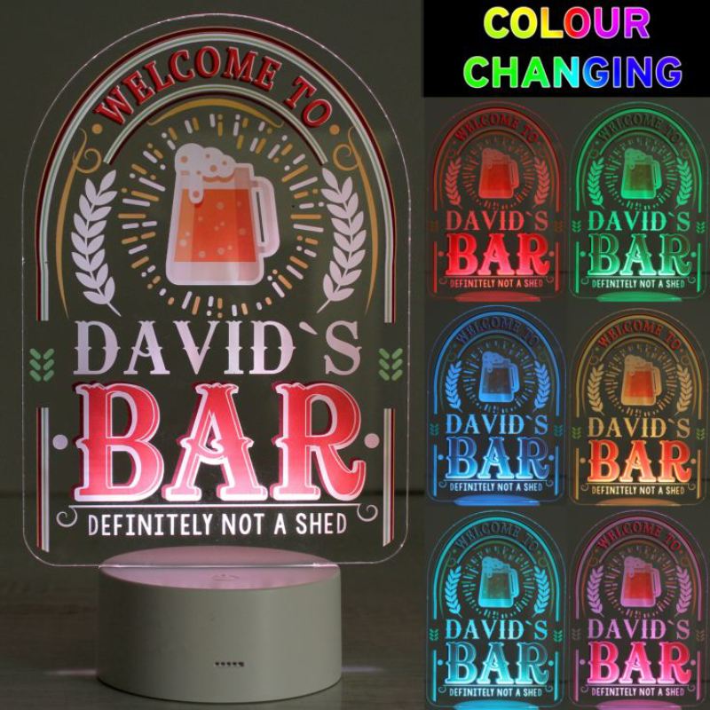 Personalised Welcome To... Bar LED Colour Changing Night Light product image