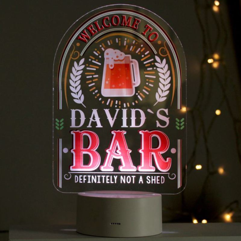 Personalised Welcome To... Bar LED Colour Changing Night Light product image