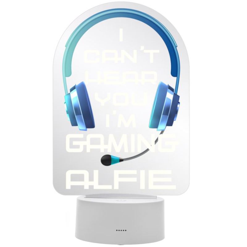 Personalised Blue Gaming LED Colour Changing Night Light product image