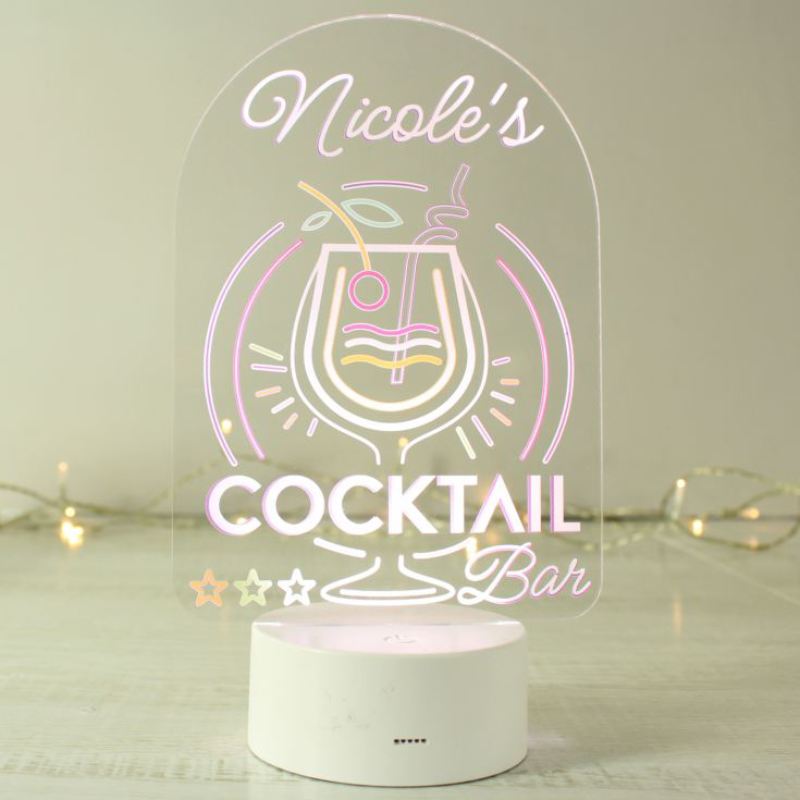 Personalised Cocktail LED Colour Changing Night Light product image