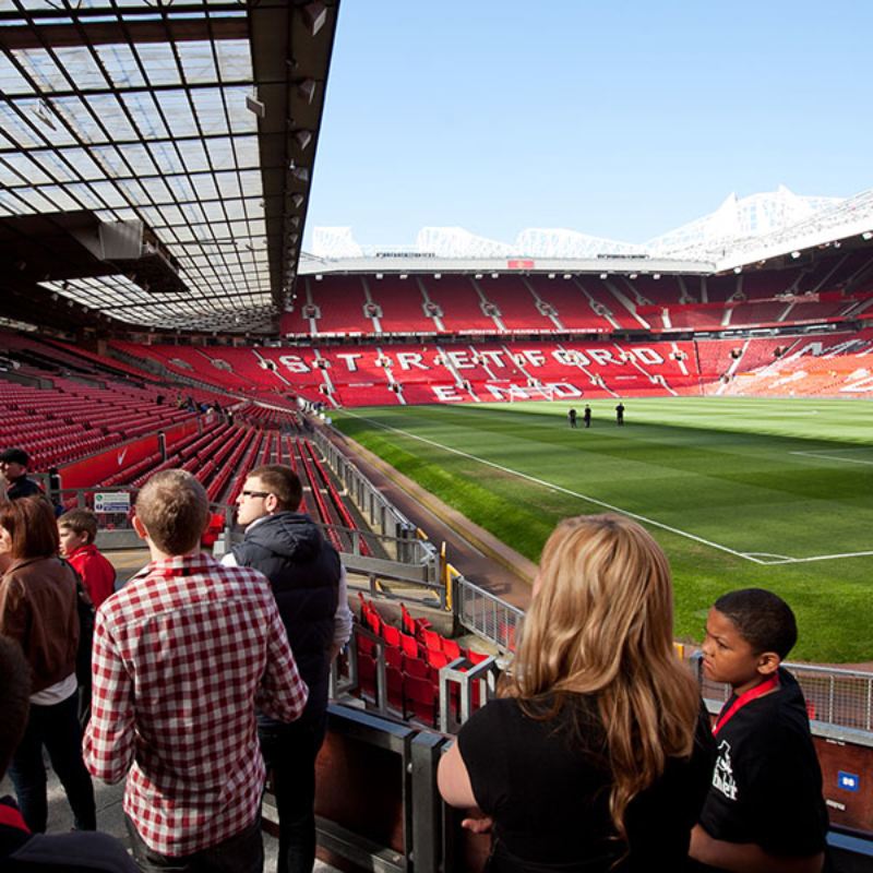 Gift for MANCHESTER UNITED fans. Vintage style football  with OLD TRAFFORD M16 