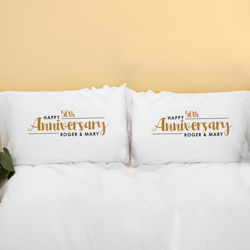 Personalised Pair Of 50th Wedding Anniversary Pillowcases | The ...