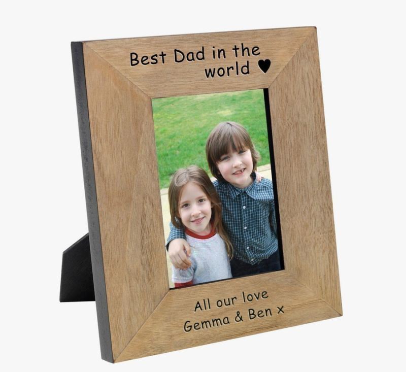 best dad in the world wood photo frame 6 x 4 the personalised gift