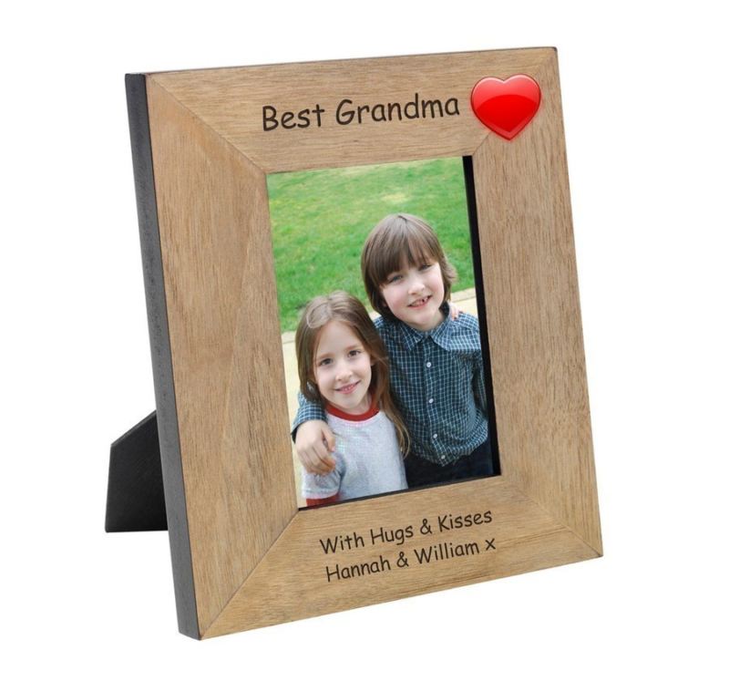 Best Grandma Wood Photo Frame 6 x 4 The Personalised Gift Shop