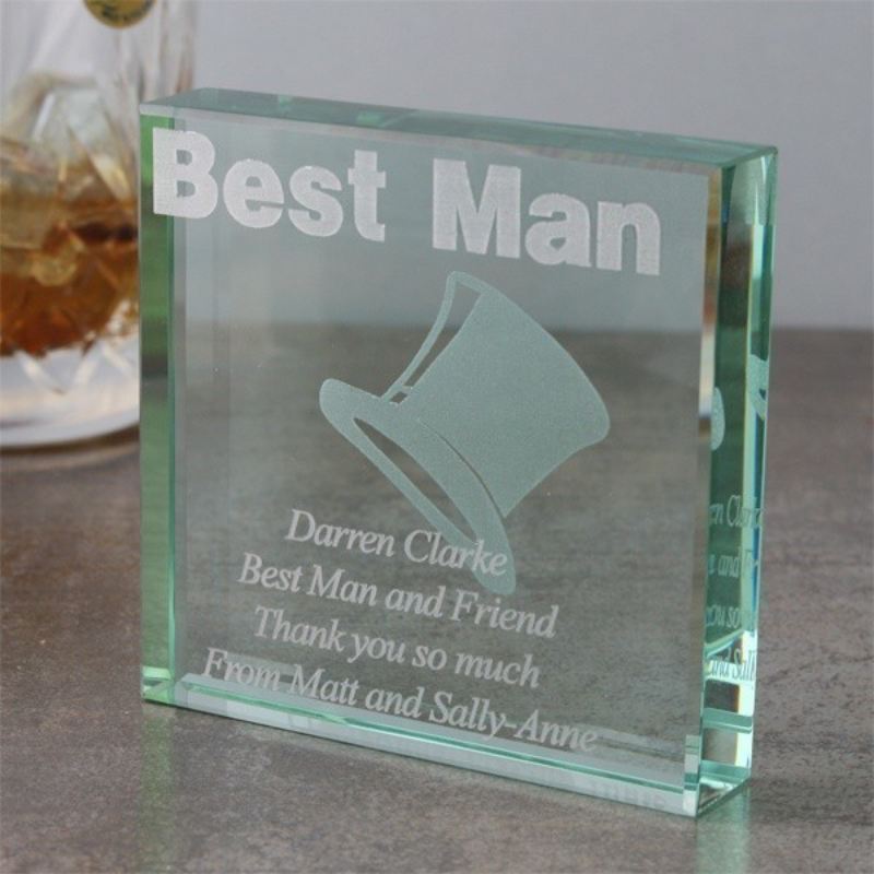 Personalised Best Man Square Glass Keepsake product image