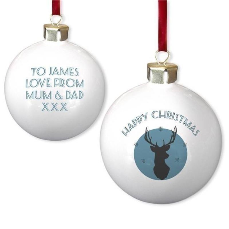 Blue Stag Bone China Bauble product image