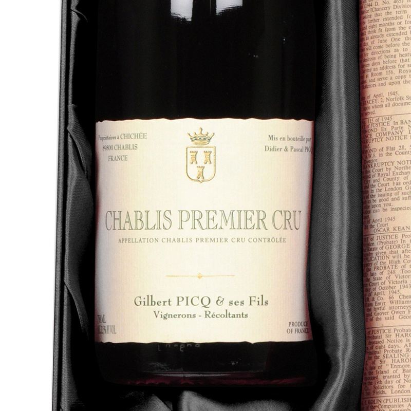 Chablis Premier Cru Wine & Newspaper product image