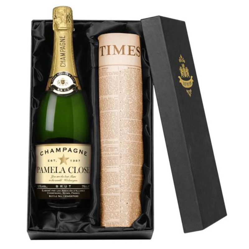 Personalised Champagne and Newspaper product image