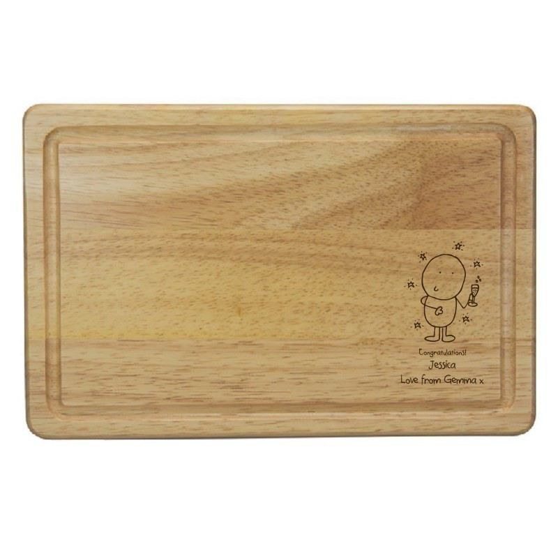 Chilli & Bubble's Congratulations Rectangle Wooden Large Cheeseboard product image