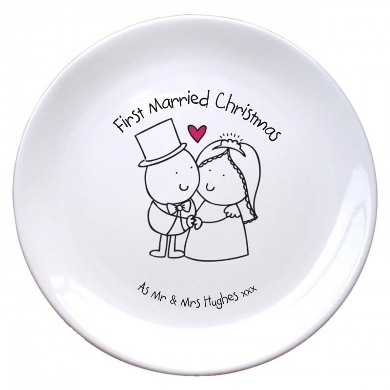 chilli bubble s first married christmas plate the personalised