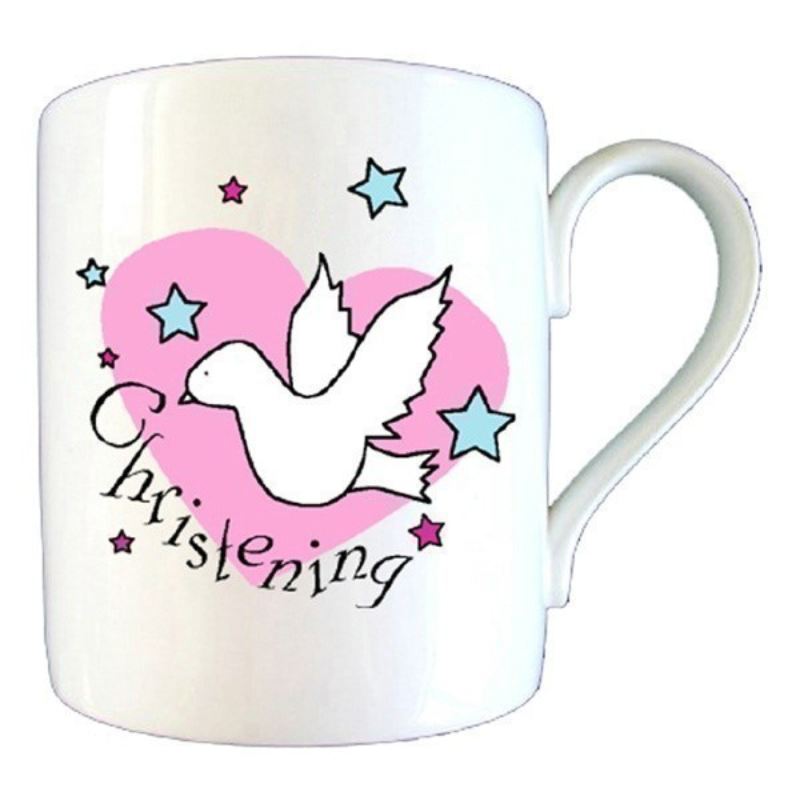 Dove and Hearts Christening Mug The Personalised Gift Shop
