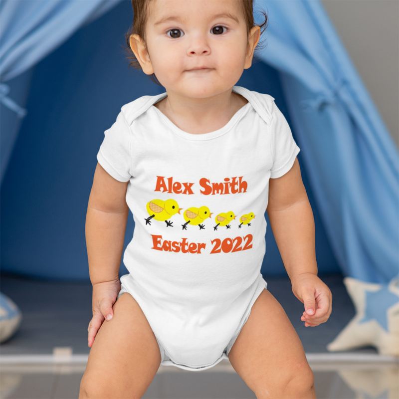 Easter Chick Personalised Baby Grow product image