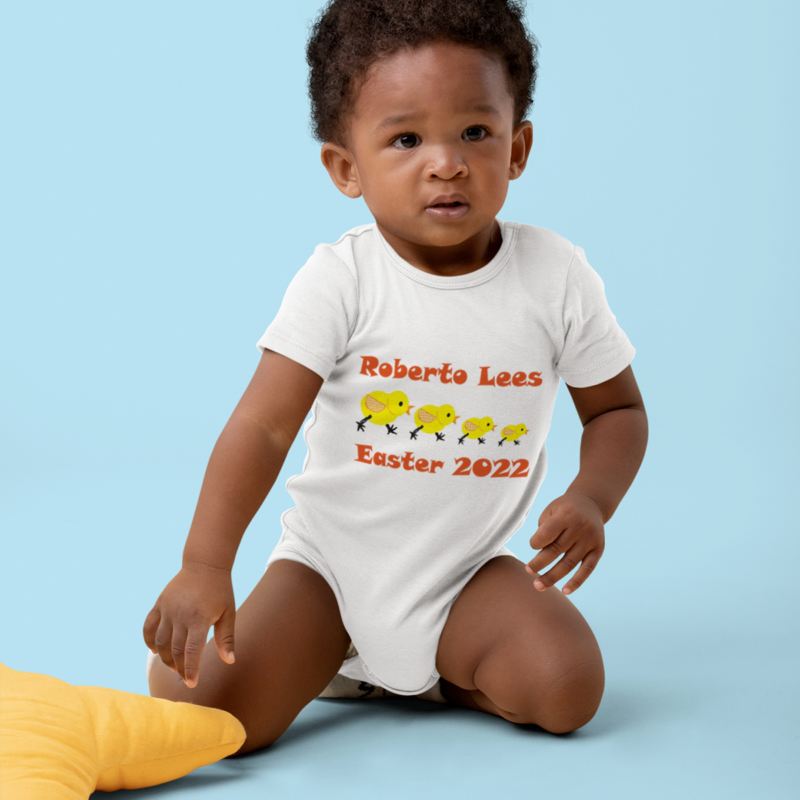 Easter Chick Personalised Baby Grow product image