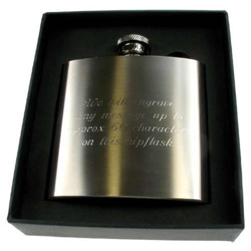 Engraved Brushed Steel Hip Flask: Brother of the Bride Gift product image