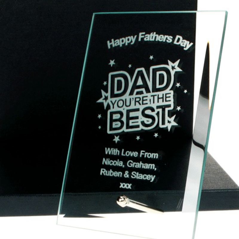 Engraved Father's Day Glass Plaque product image