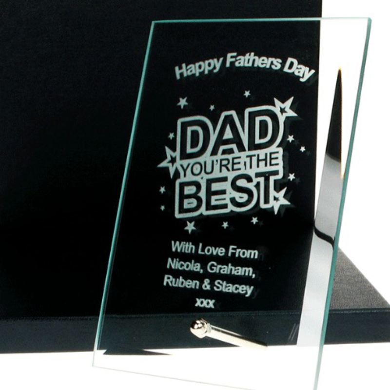 Engraved Father's Day Glass Plaque The Personalised Gift Shop